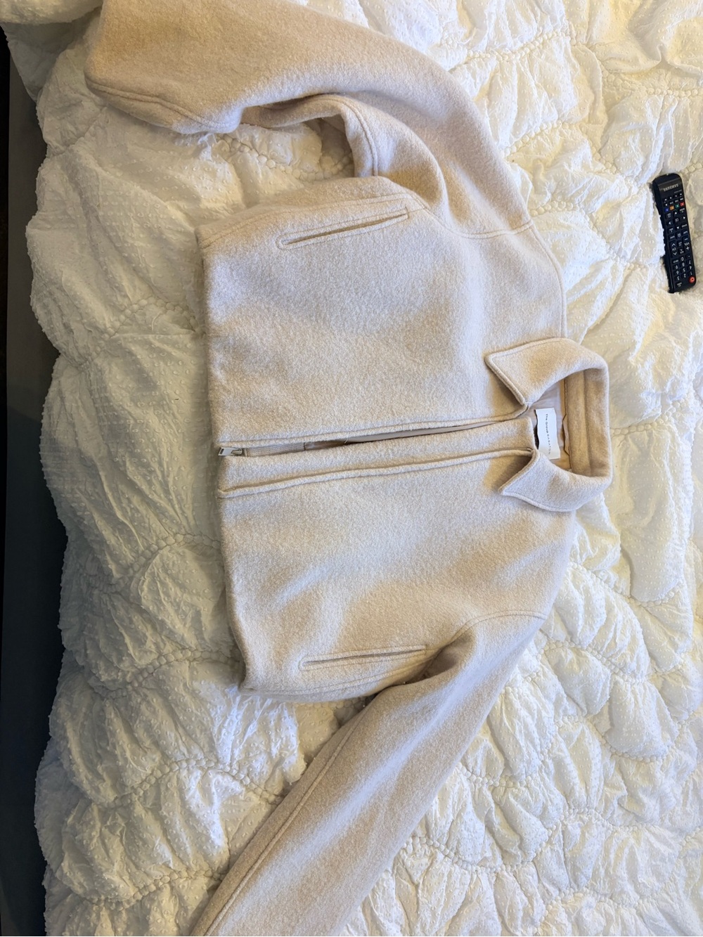 Babaton Cream Teddy Zip Jacket - Picture 3 of 5